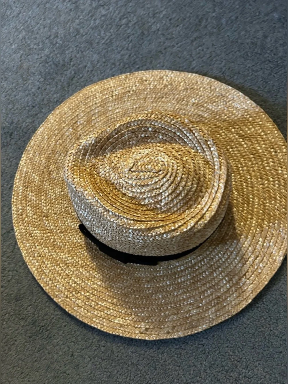 Brixton extra wide brim straw Sun Hat with Black Band